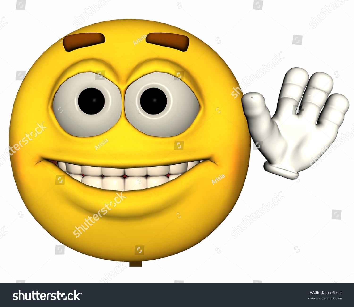 Single 3d Emoticon Isolated On White Stock Illustration 55579369 ...