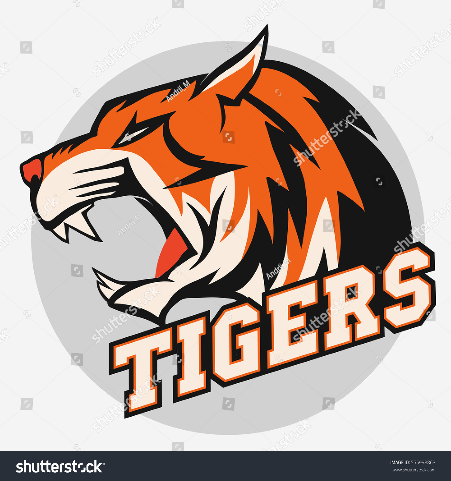 Angry Tiger Sport Team Emblem Wild Stock Vector (Royalty Free ...