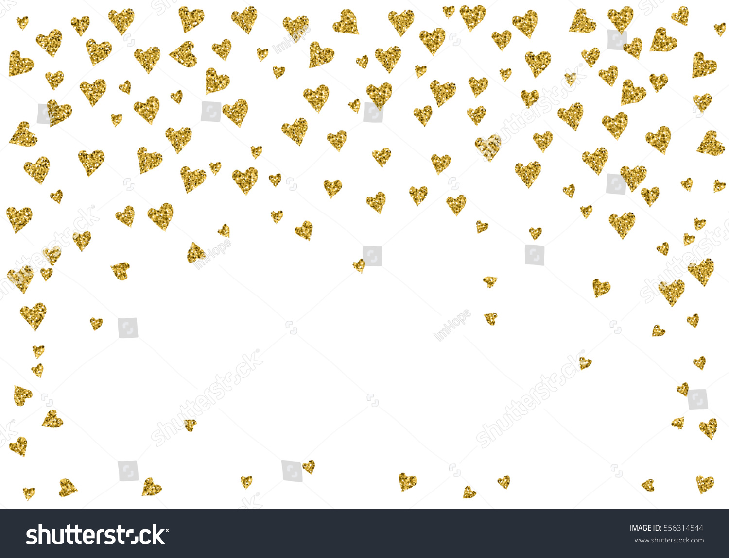 Cute Pattern Gold Hearts Confetti Gold Stock Vector (Royalty Free ...