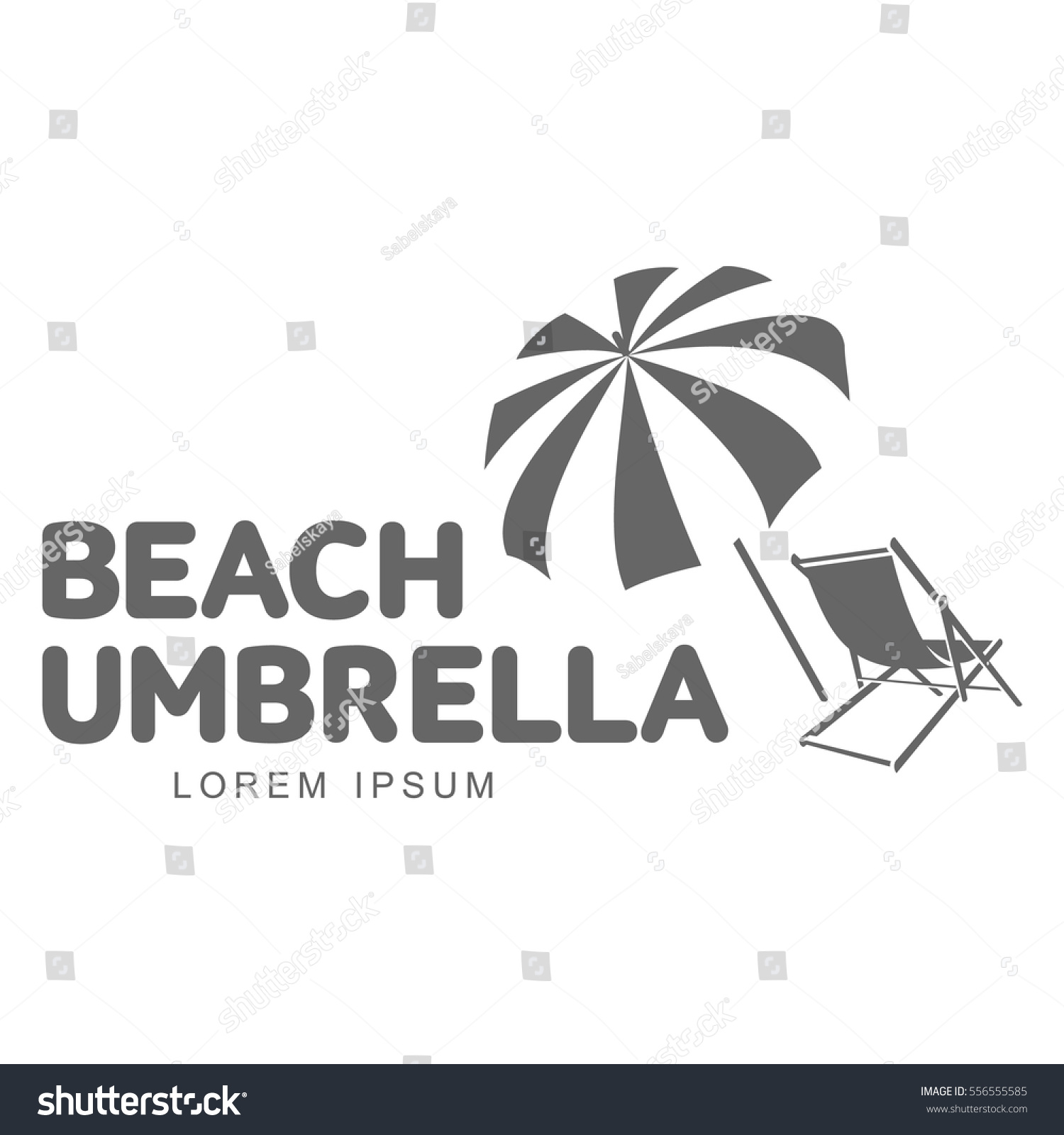 Logo Template Beach Umbrella Sun Bathing Stock Vector (Royalty Free ...