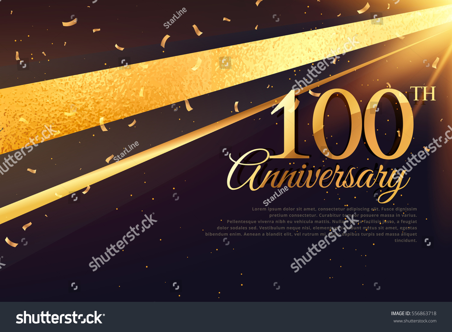 100th Anniversary Celebration Card Template Stock Vector (Royalty Free ...