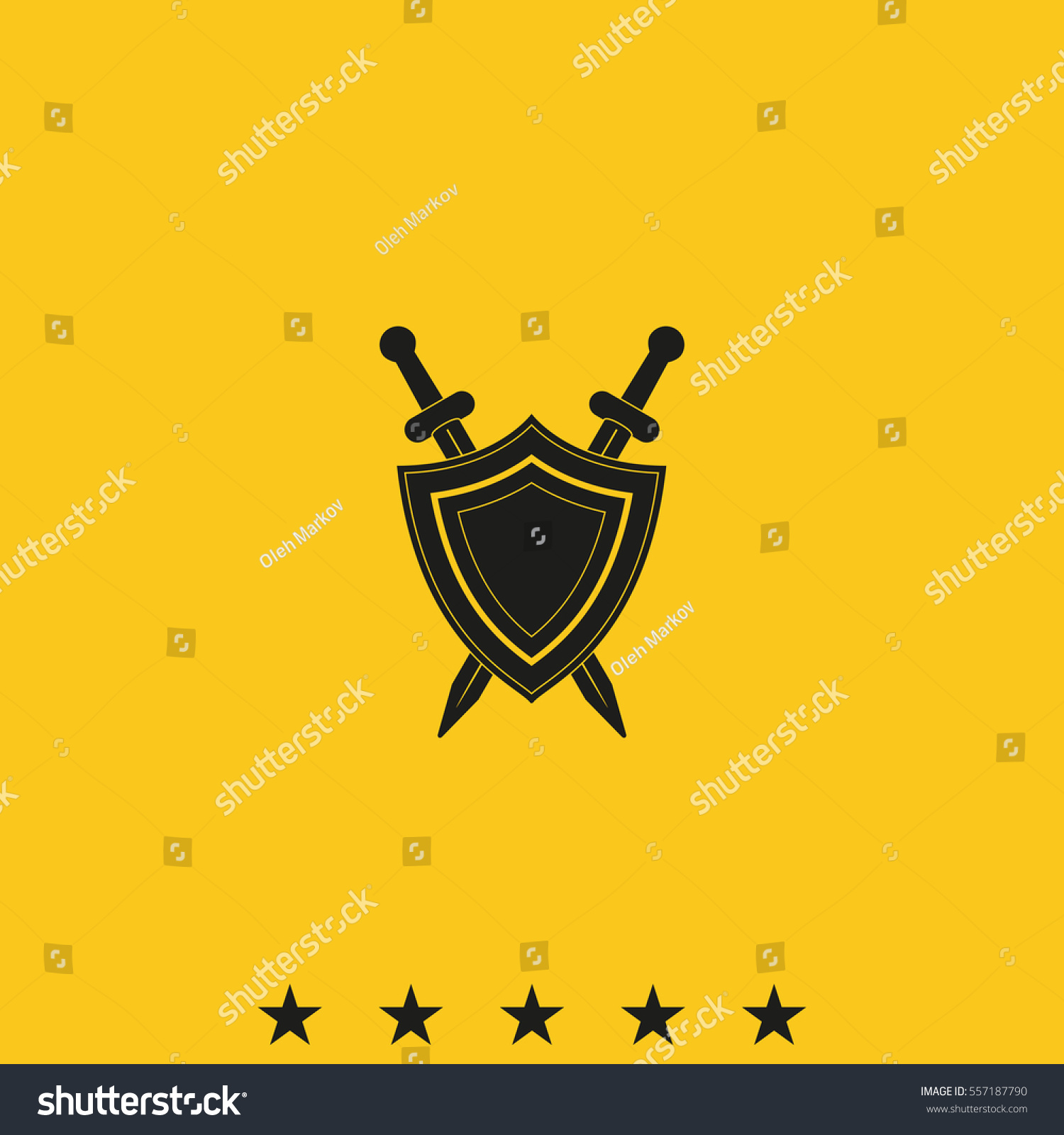 Two Swords Shield Flat Web Icon Vector De Stock Libre De Regalías 557187790 Shutterstock 2448