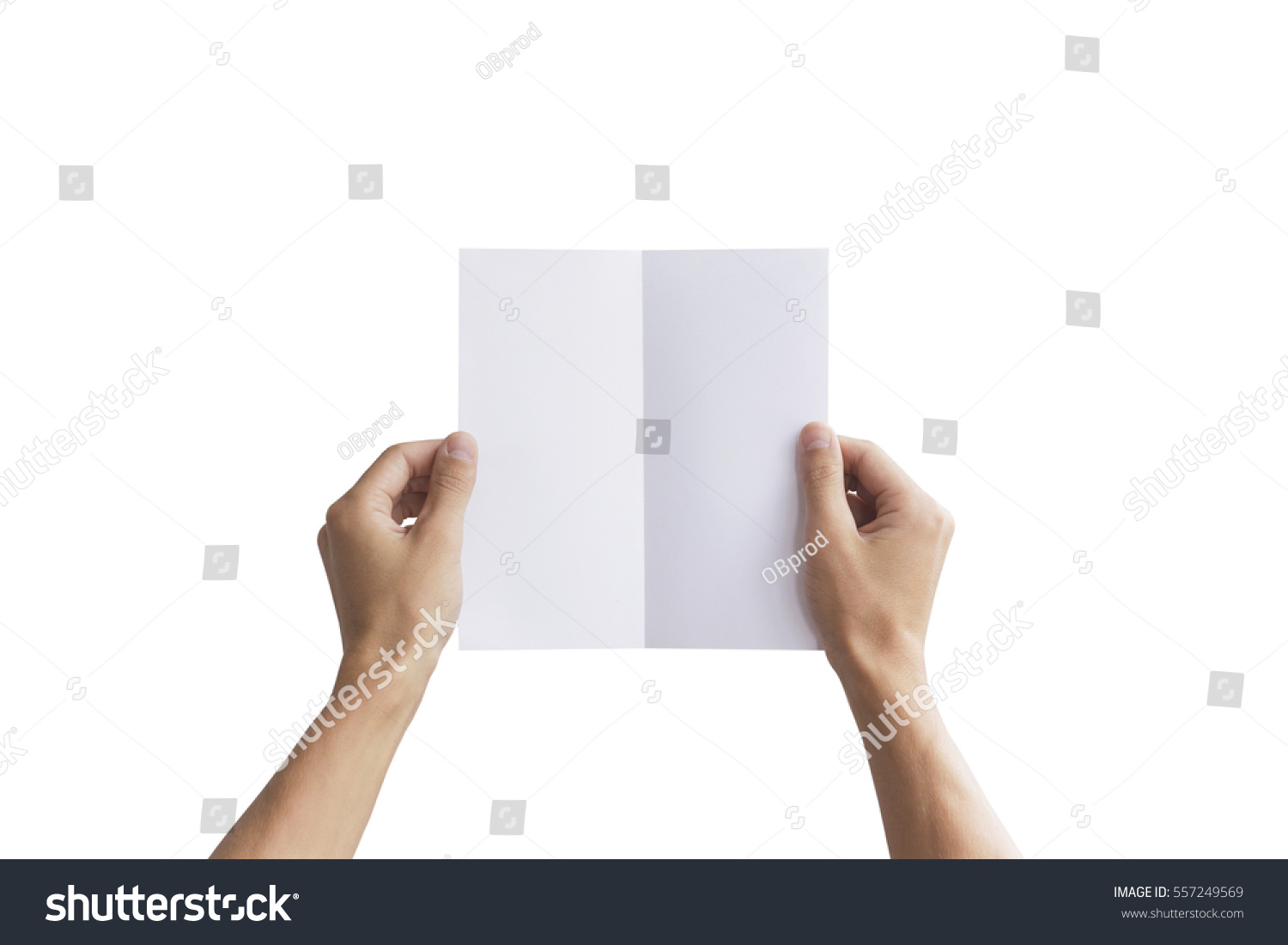 Hand Holding Blank Brochure Booklet Hand Stock Photo 557249569 ...