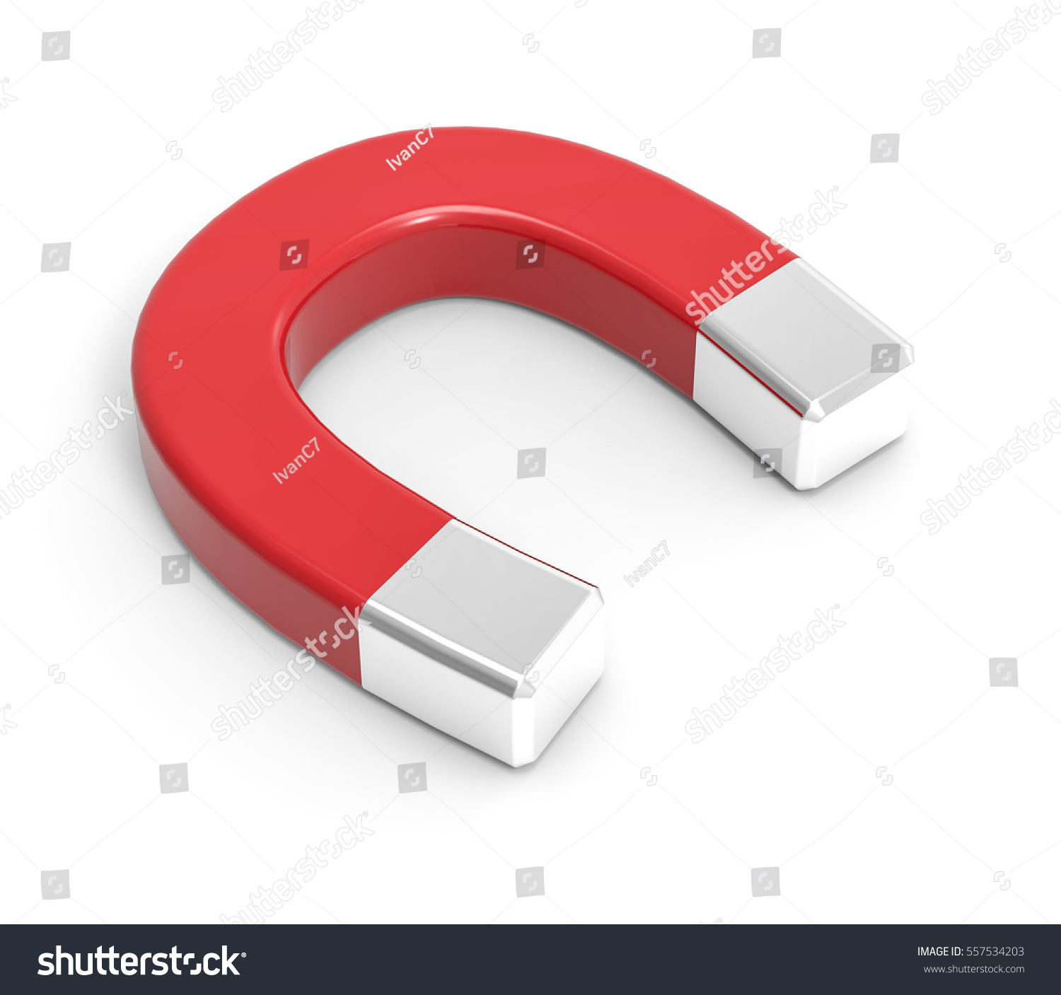 3d Isolated Red White Magnet Attraction Stock Illustration 557534203 ...