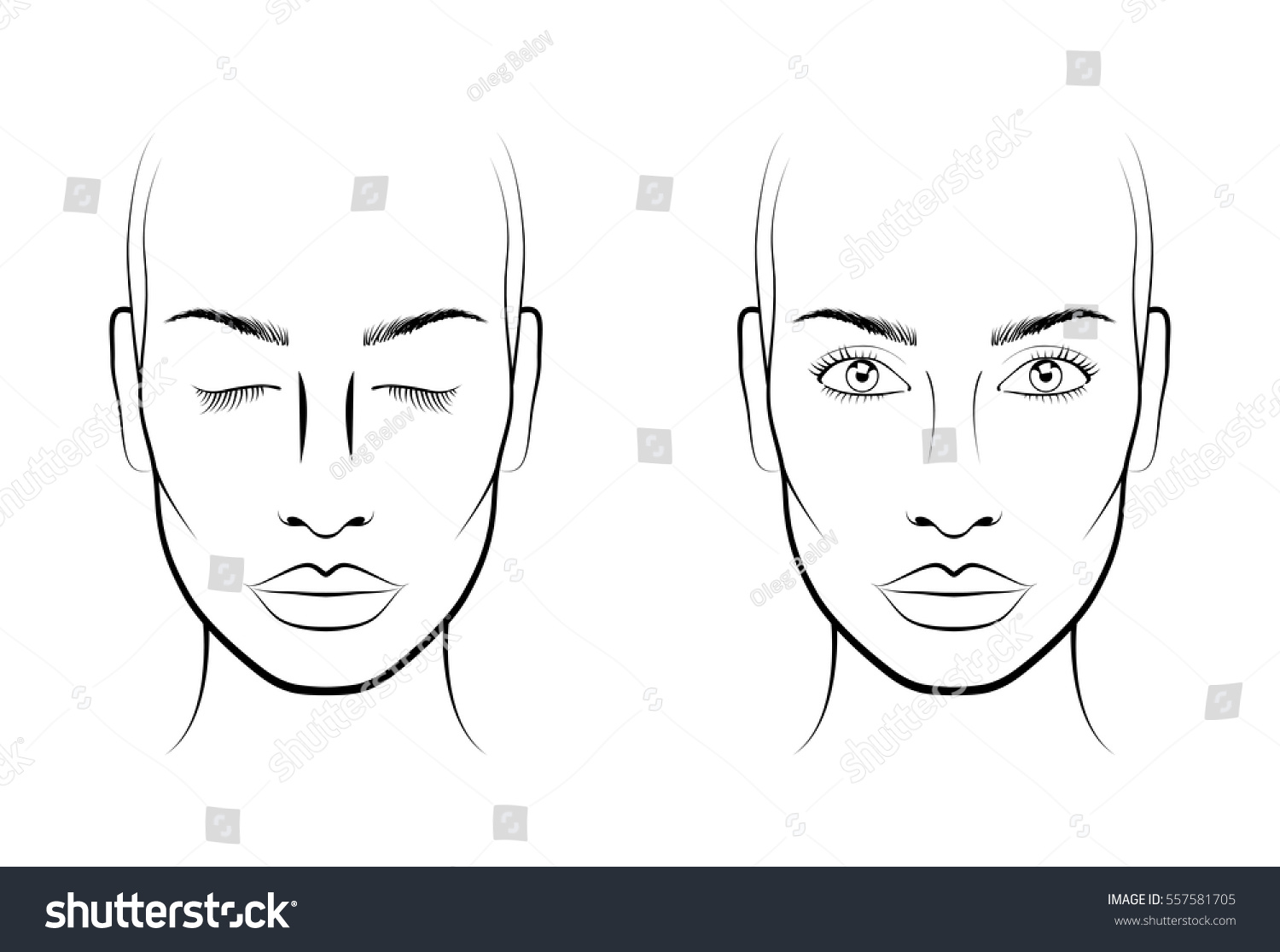 Макет лица для косметолога