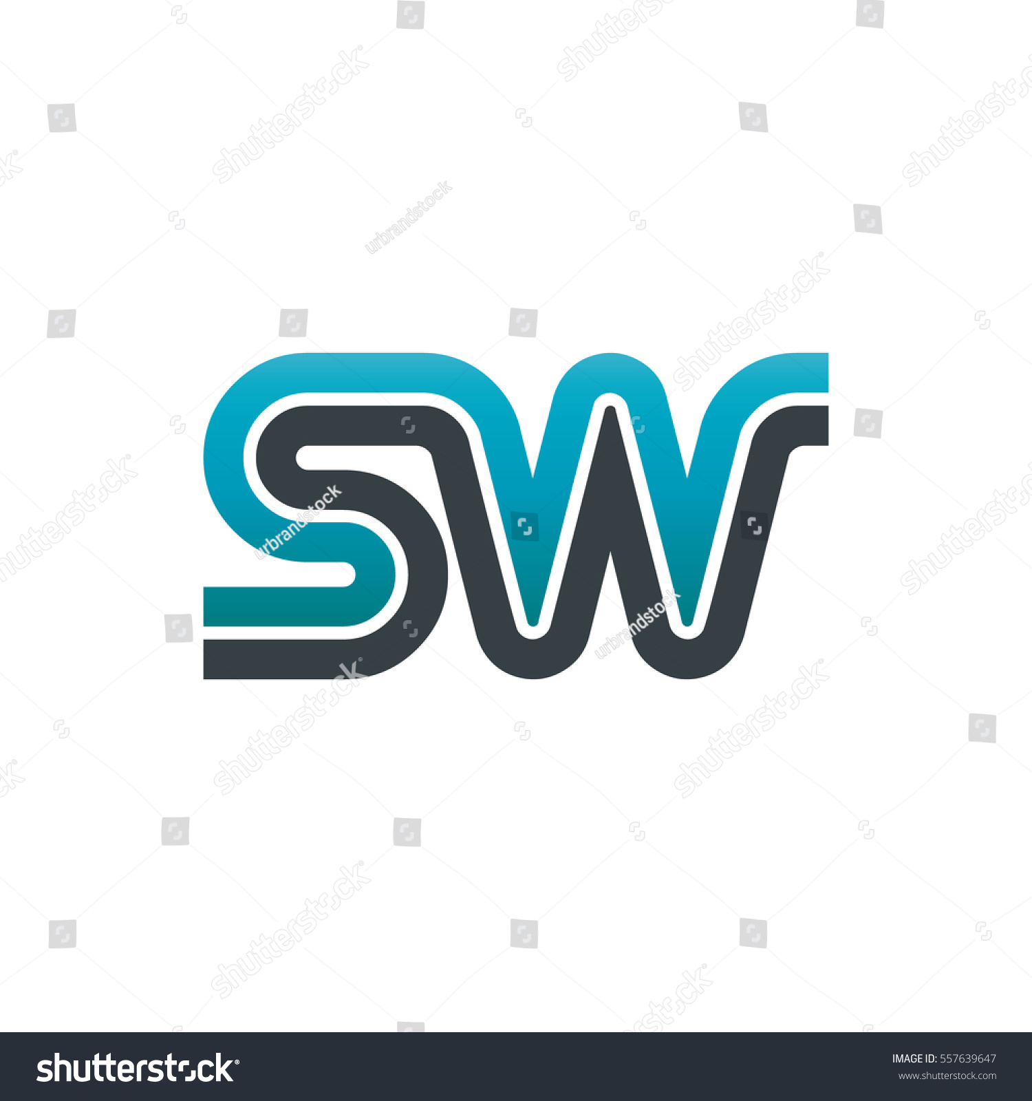 Initial Letter Sw Linked Design Logo Stock Vector (Royalty Free ...