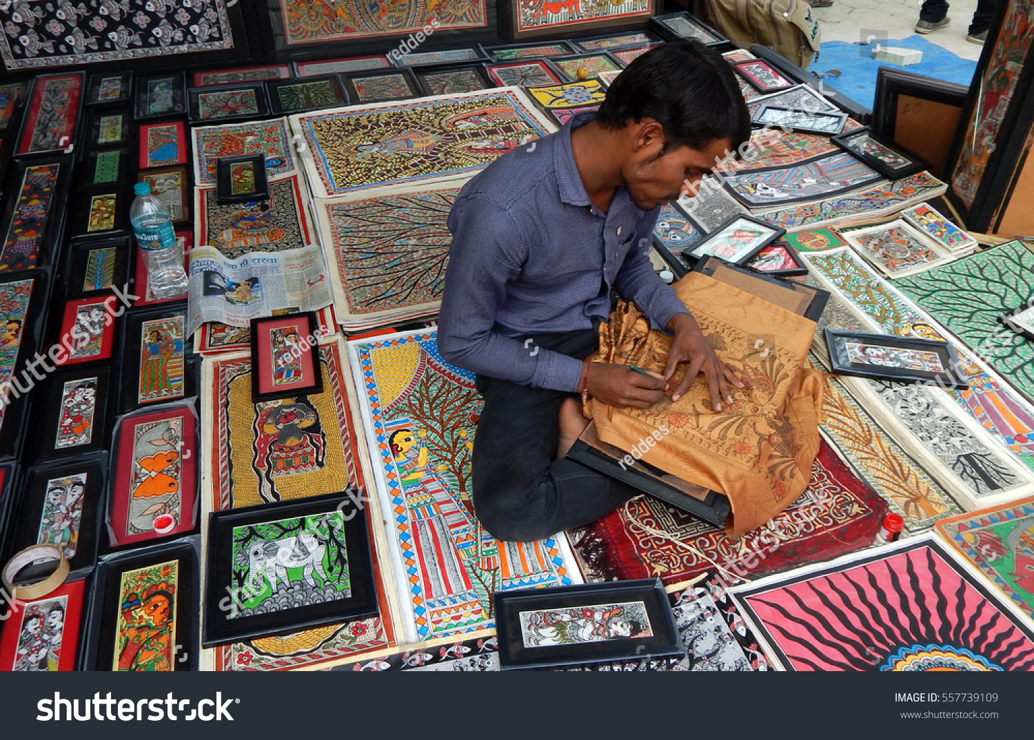 Hyderabadindiajanuary 14indian Hindu Madhubani Printing Mithila Stock ...