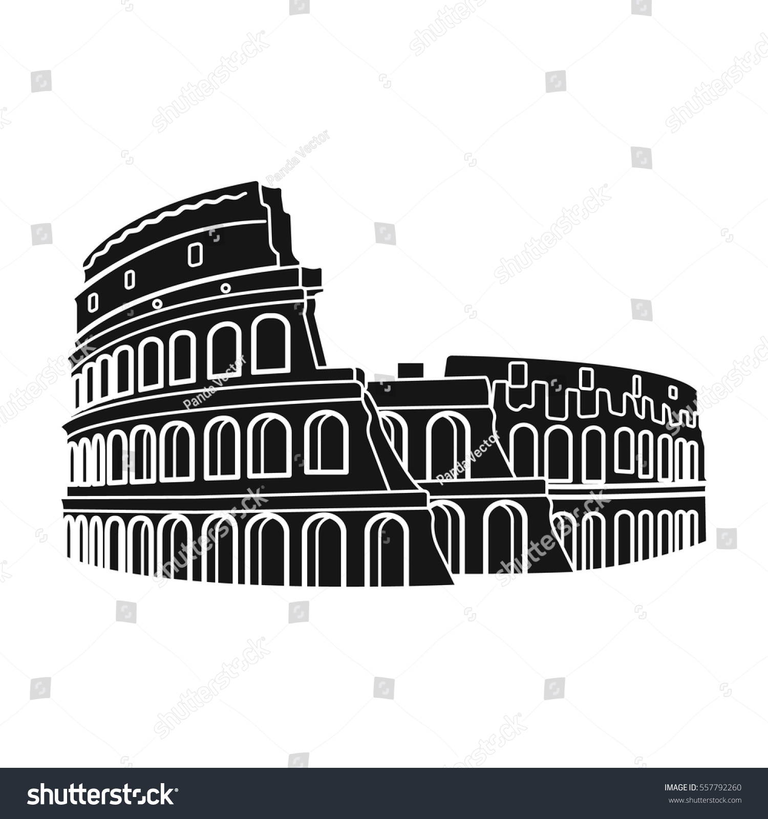 Colosseum Italy Icon Black Style Isolated Stock Vector (Royalty Free ...