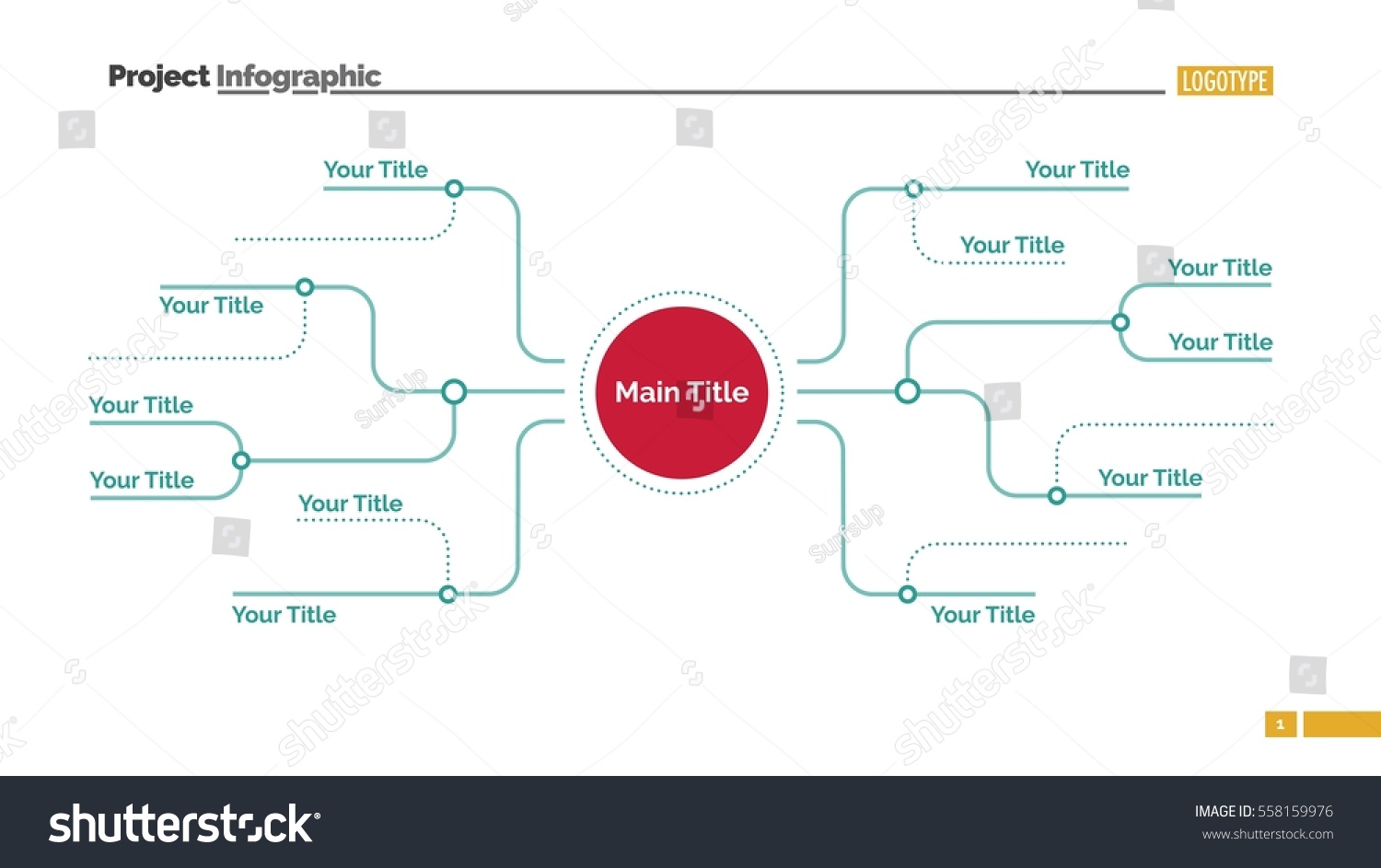 Mind Map Slide Template Stock Vector (Royalty Free) 558159976 ...