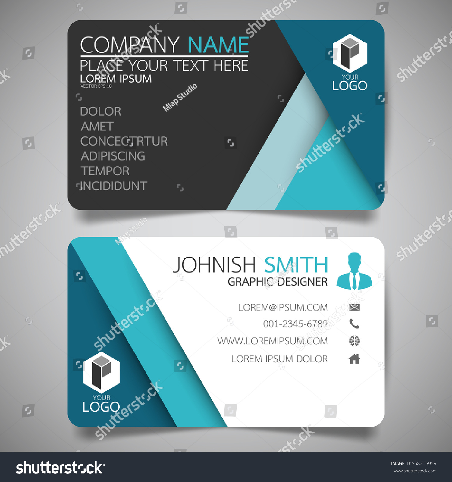 Blue Modern Creative Business Card Name Stock Vector (Royalty Free ...