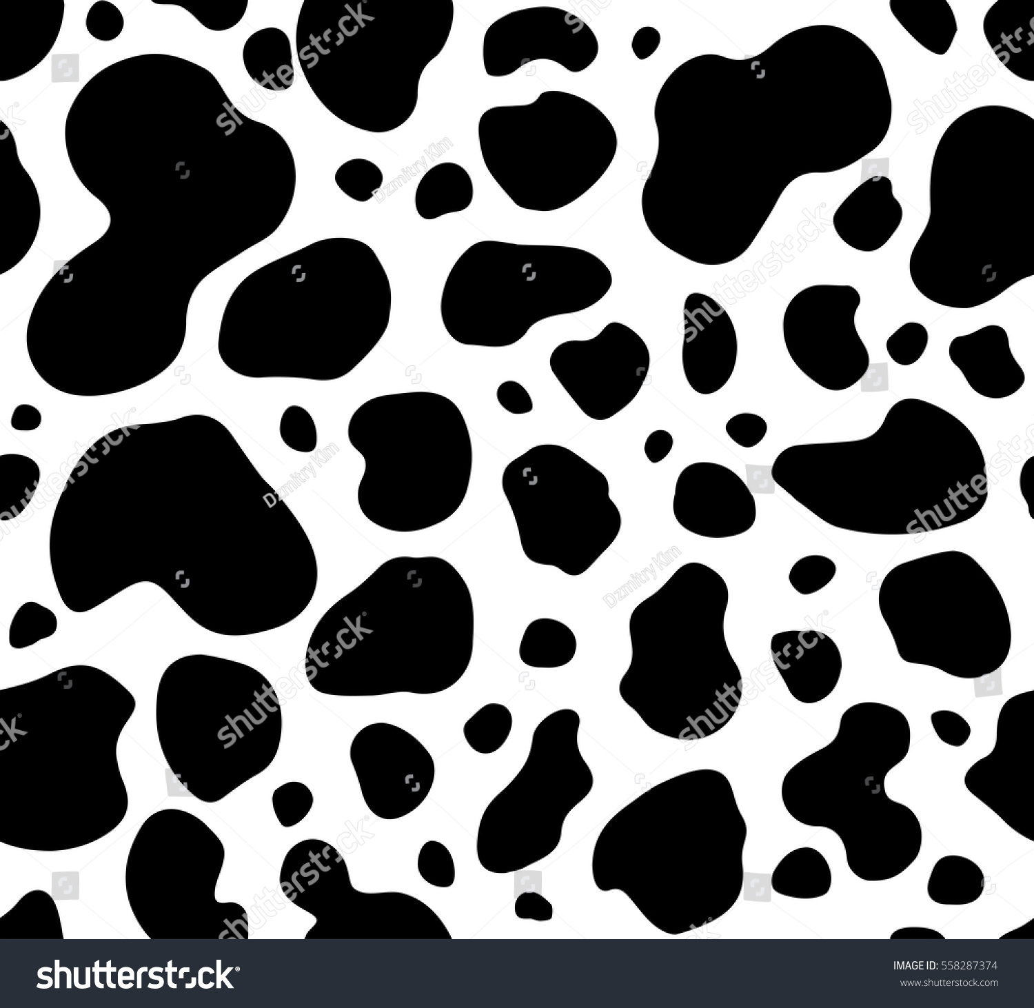 Черно белый принт коровы