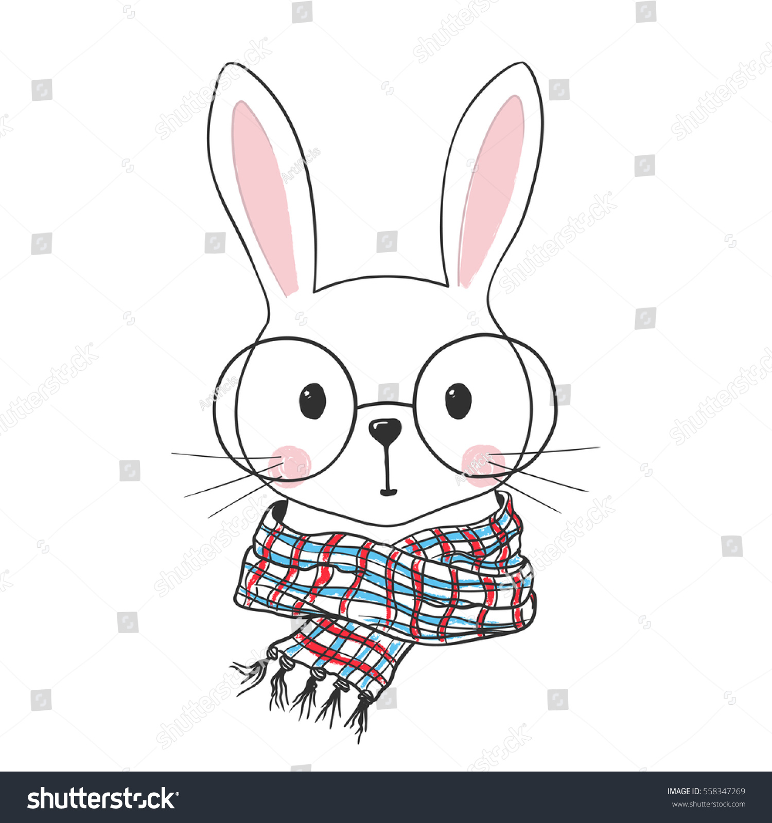 Кролик в шарфике иллюстрация