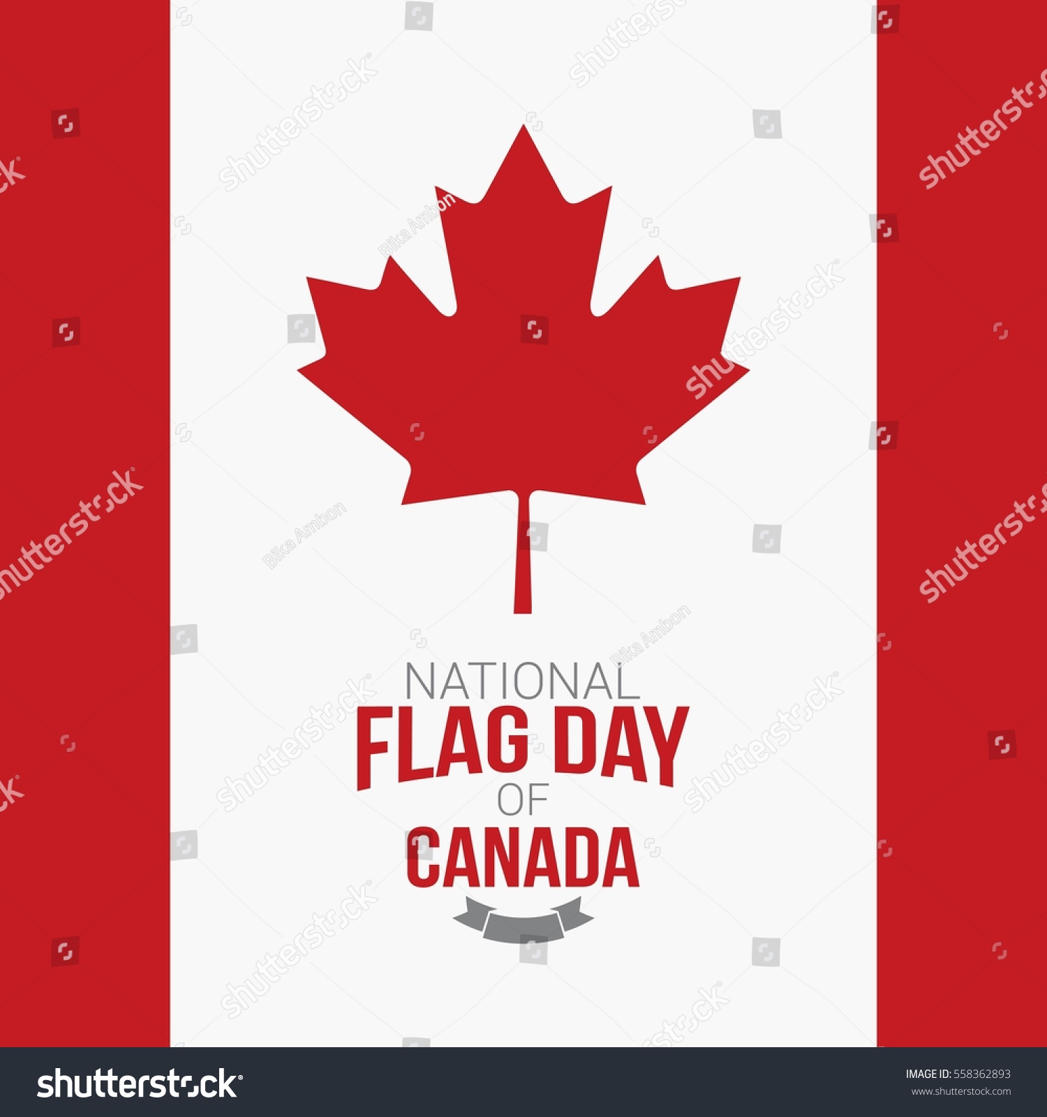 National Flag Day Canada Vector Illustration Stock Vector (Royalty Free