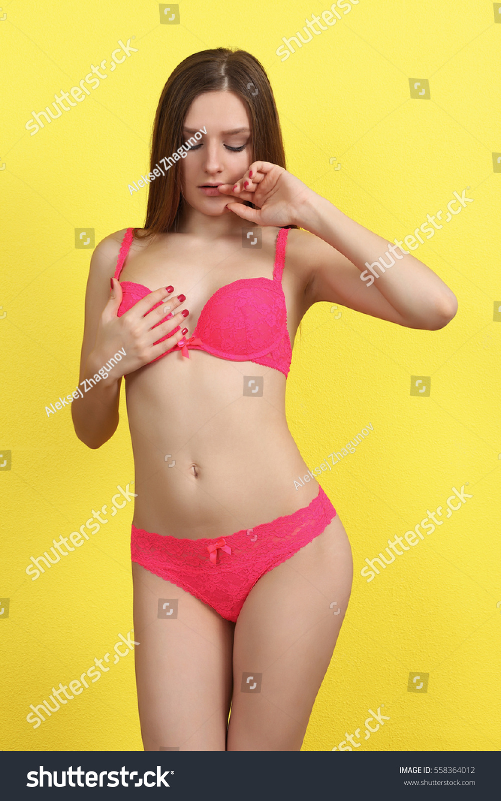 Sexy Woman White Lingerie Gorgeous Figure Foto Stok 558364012 Shutterstock 1233