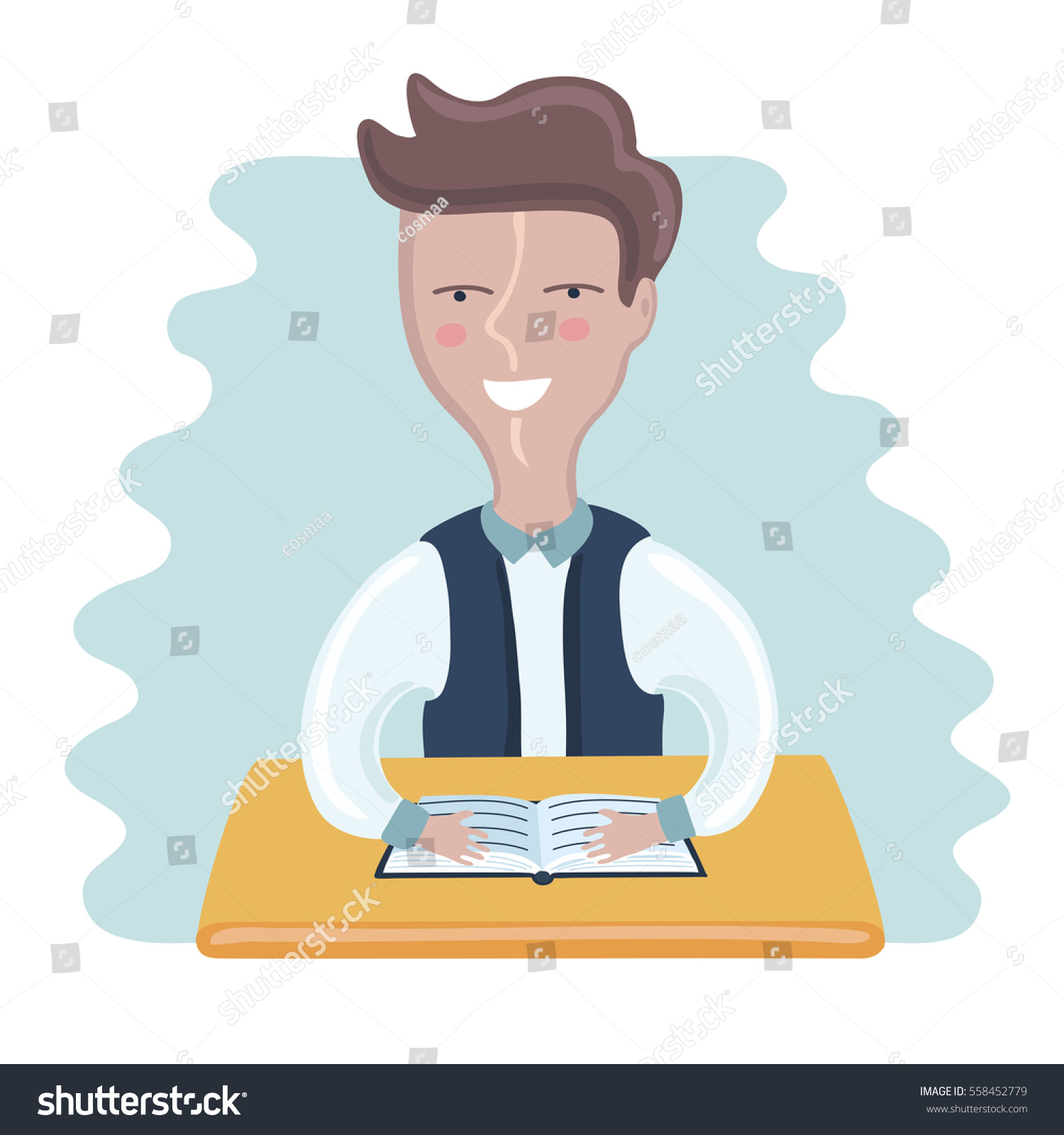 Vector Funny Illustration Cartoon School Boy Stock Vector (Royalty Free ...