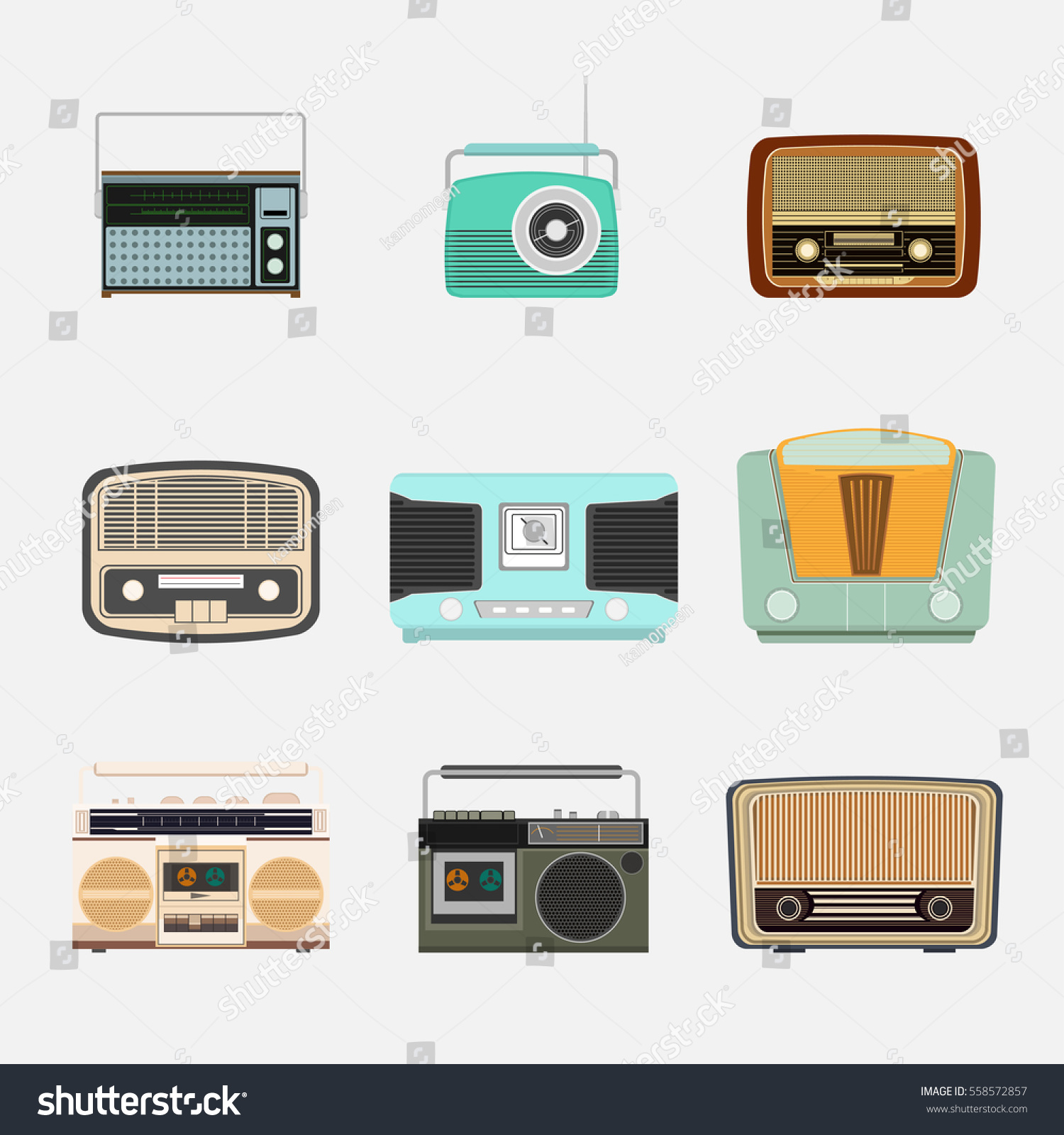 Retro Radio Icon Vector Stock Vector (Royalty Free) 558572857 ...