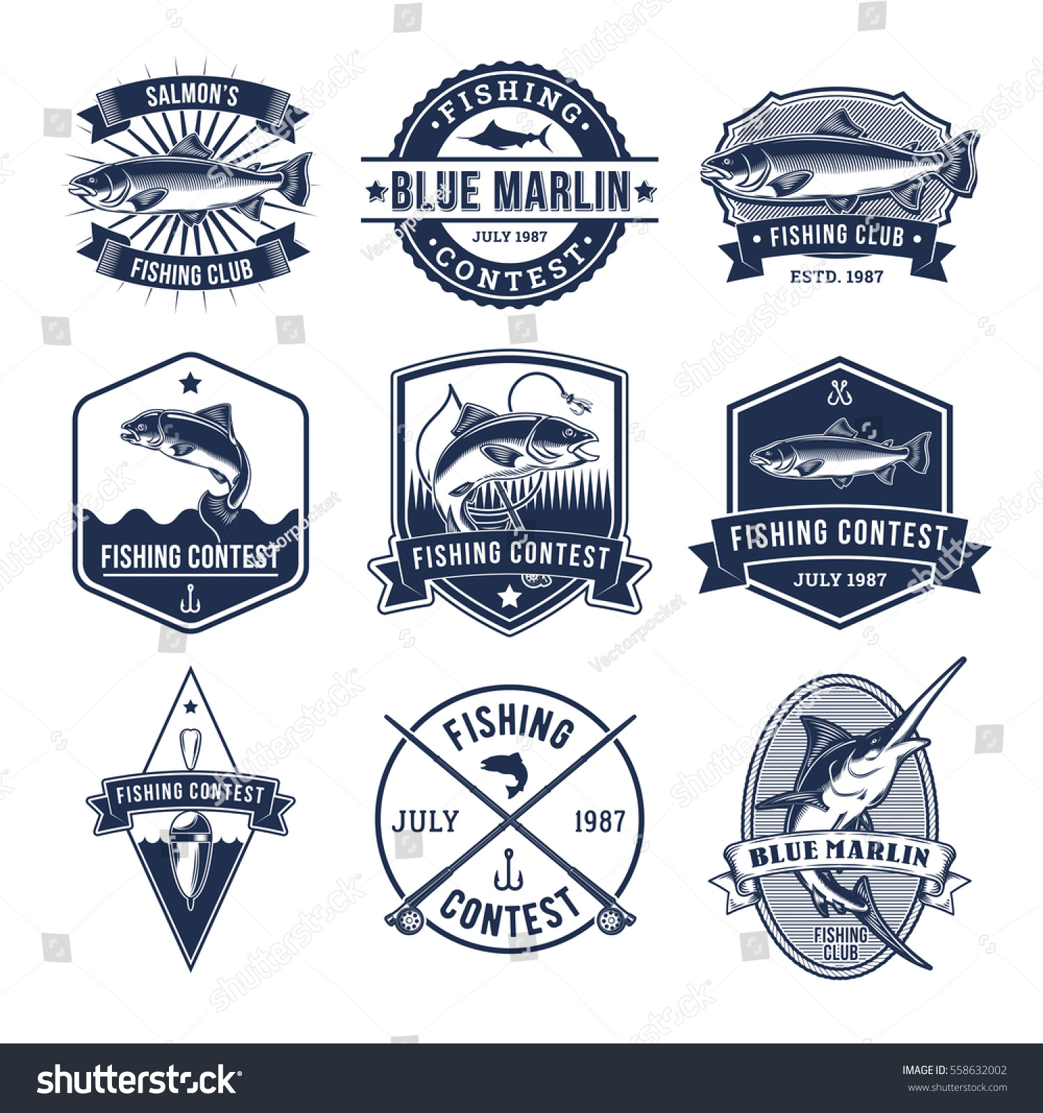 Set Vector Badges Stickers On Catching Stock Vector (Royalty Free ...