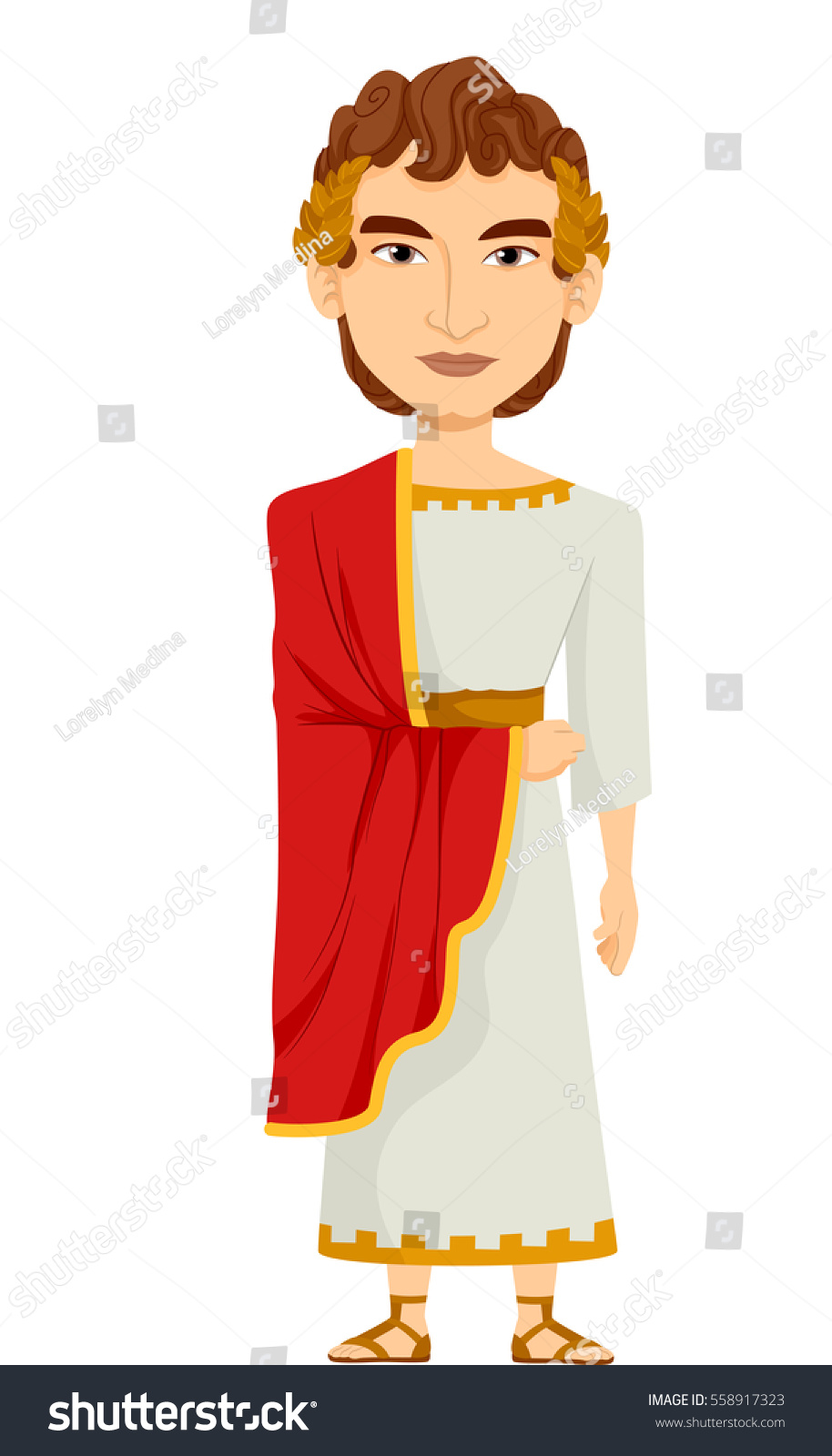 Illustration Man Dressed Roman Emperor Wearing Stock Vector (Royalty ...