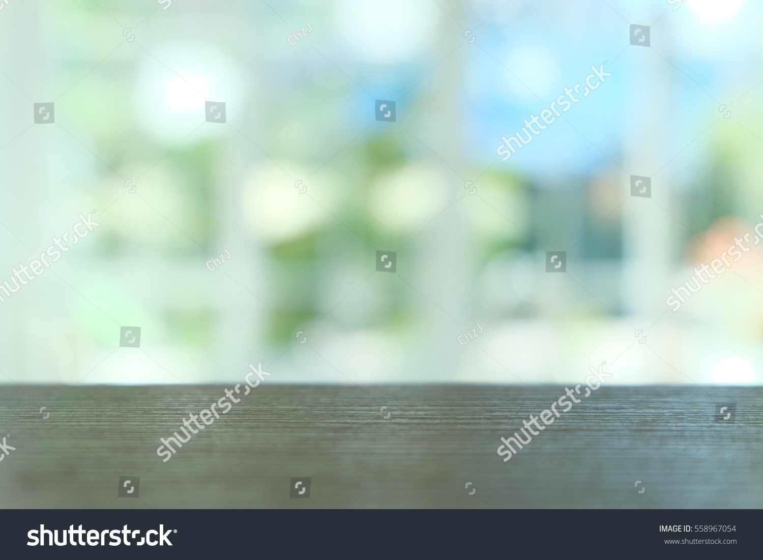 Empty Wooden Table Room Interior Decoration Stock Photo 558967054 ...