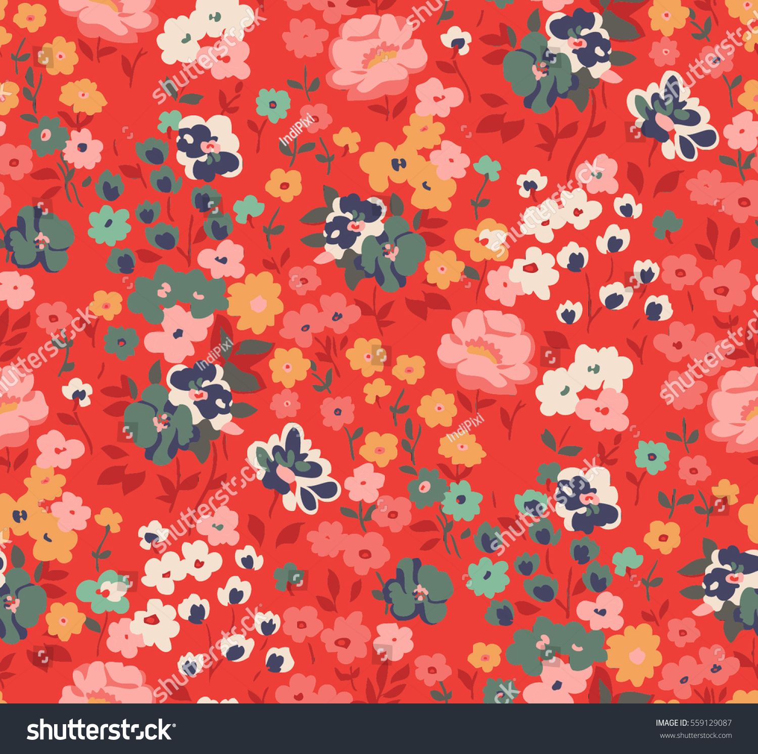 Trendy Seamless Floral Pattern Vector Stock Vector (Royalty Free ...