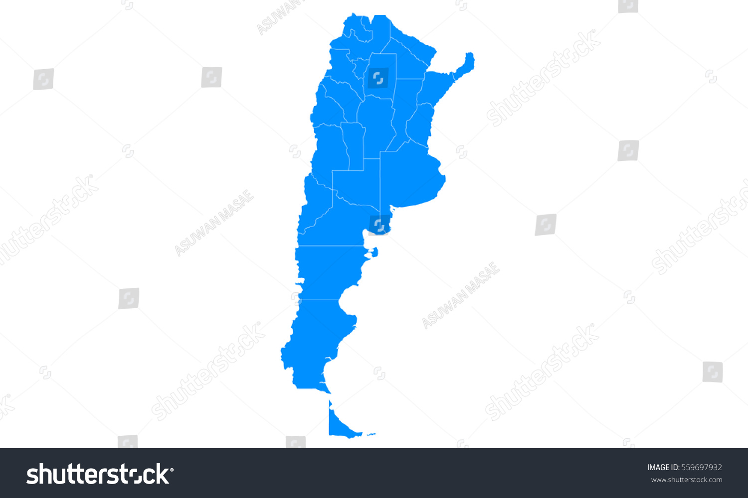 Blue Map Argentina Stock Vector (Royalty Free) 559697932 | Shutterstock