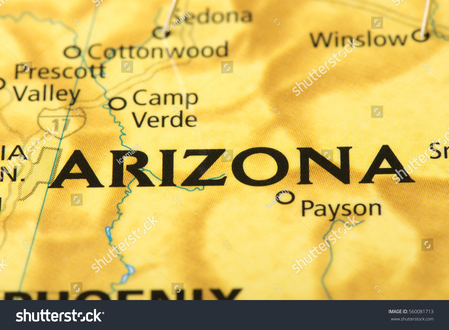 Closeup Arizona On Political Map United Stock Photo 560081713 Stock Photo Closeup Of Arizona On A Political Map Of The United States 560081713