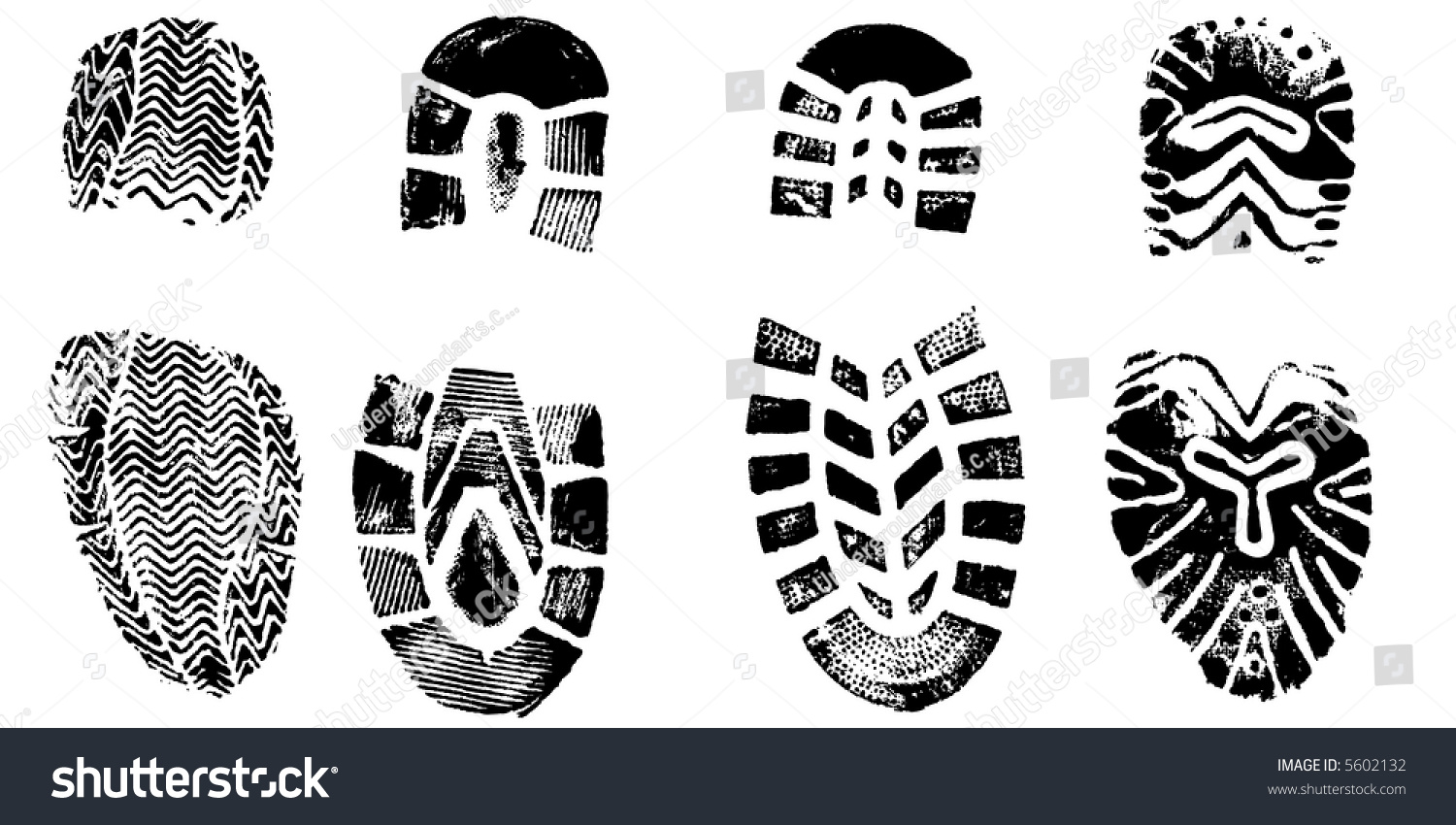 4 Isolated Bootprints Highly Detailed Vector Stock Vector (Royalty Free ...
