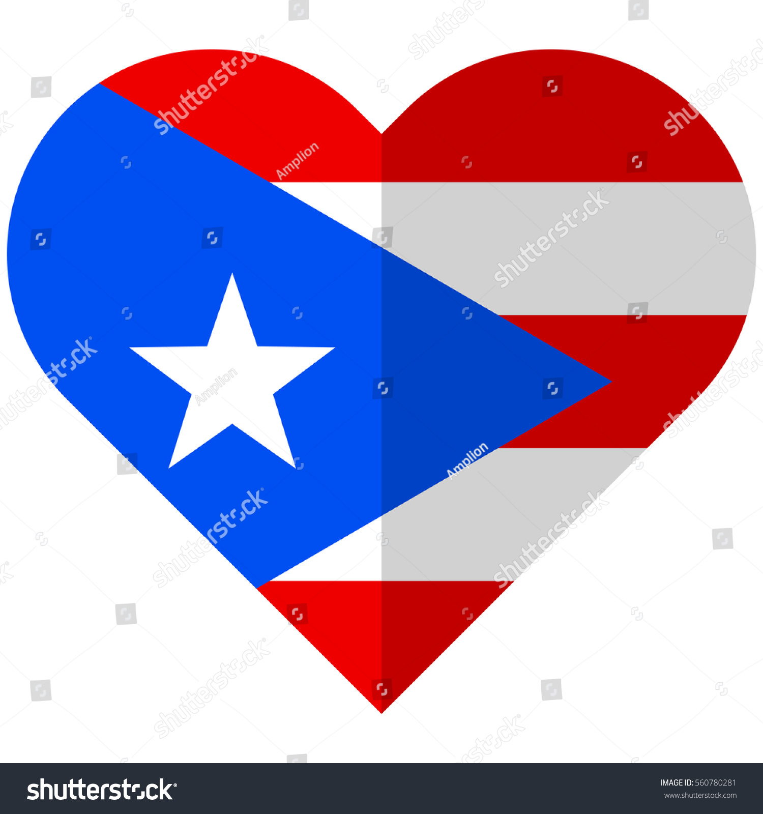 Vector Image Puertorico Flat Heart Flag Stock Vector (Royalty Free ...