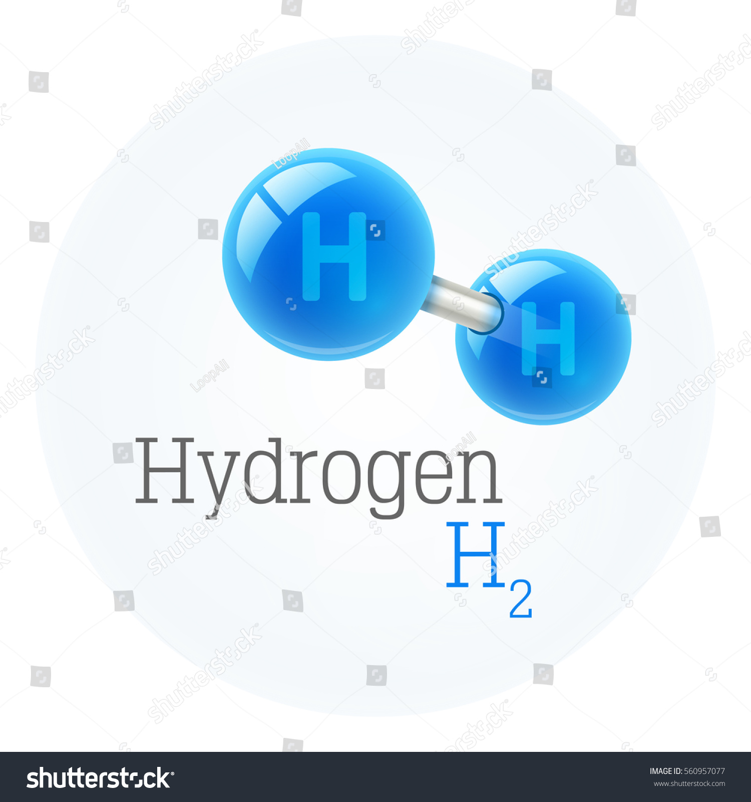 Chemistry Model Hydrogen Molecule Scientific Elements Stock Vector ...