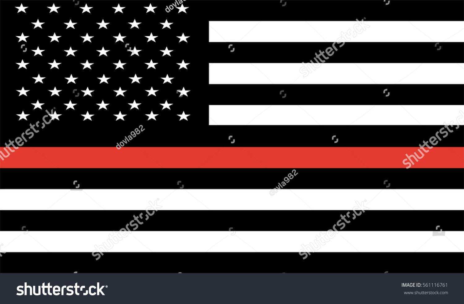 Thin Red Line Firefighter Flag Vector Stock Vector (Royalty Free ...