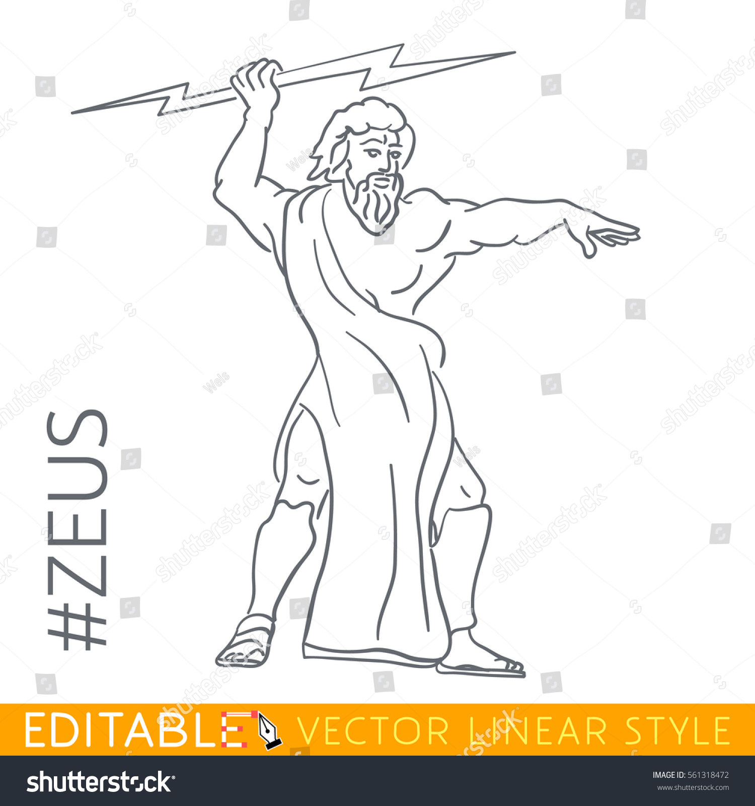 Бог Олимпа Зевс рисунок