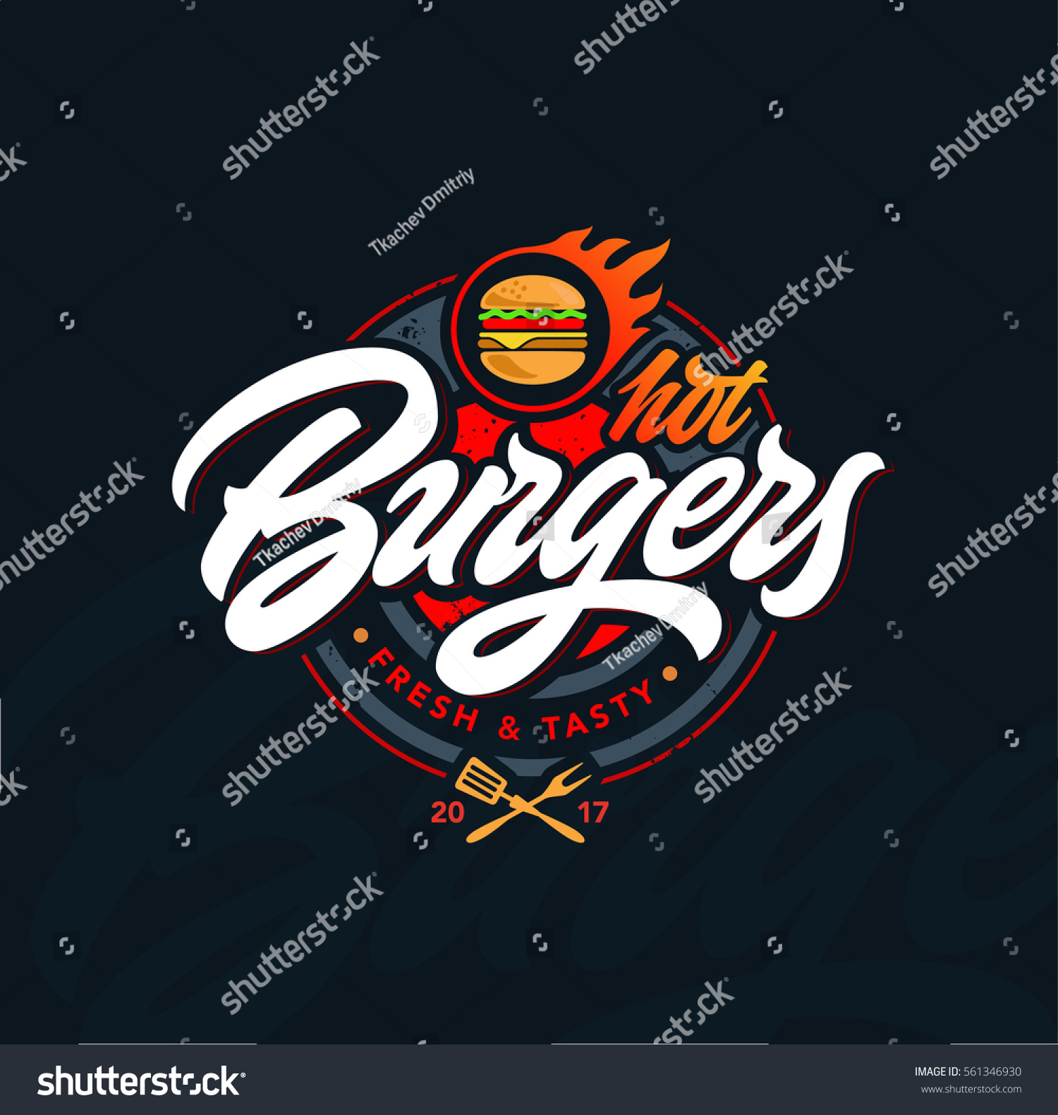 Hot Burgers Vector Logo Lettering Modern Stock Vector Royalty Free 561346930 Shutterstock 2275