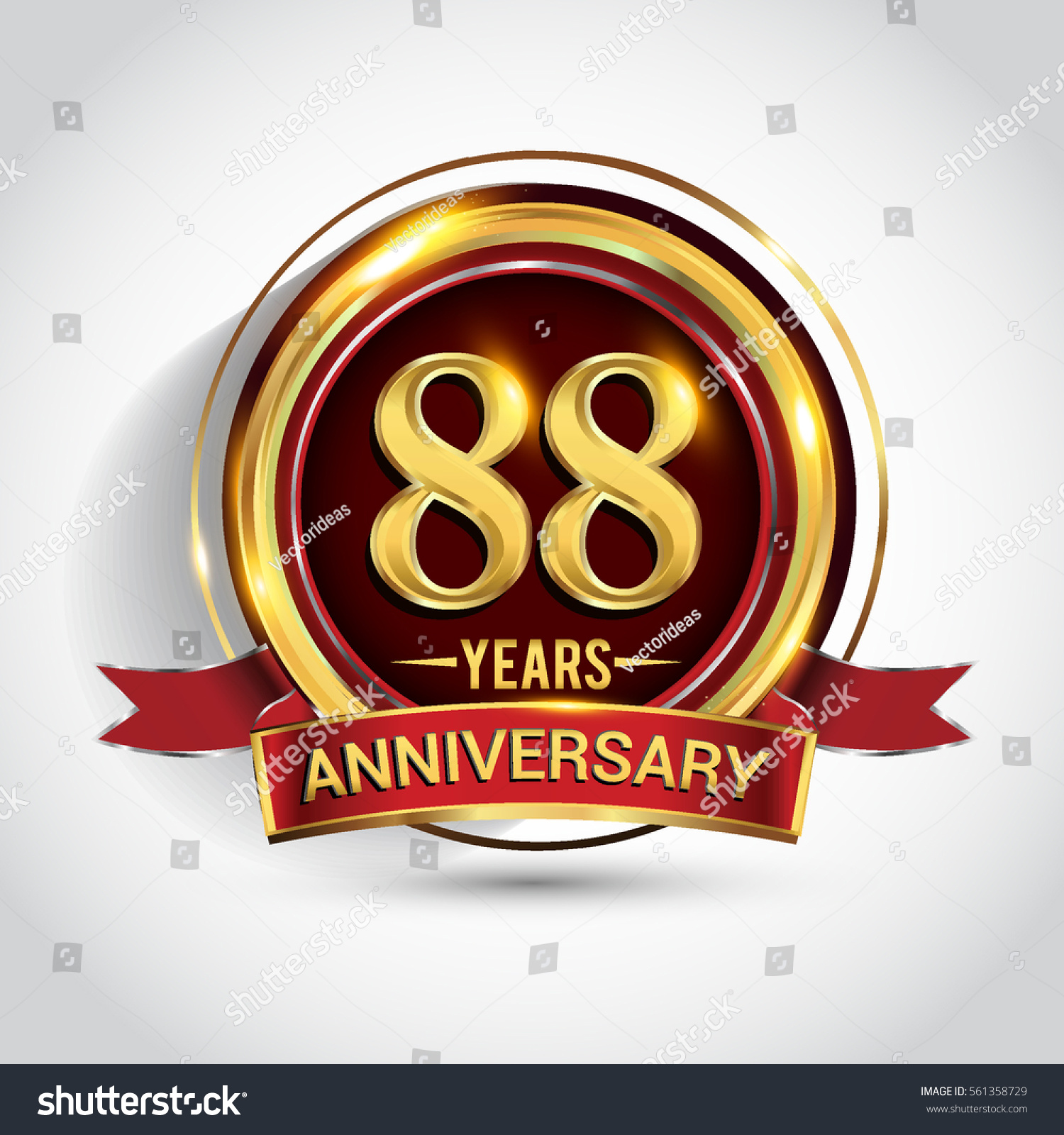 88th Golden Anniversary Logo Eighty Eight Stock Vector (Royalty Free ...