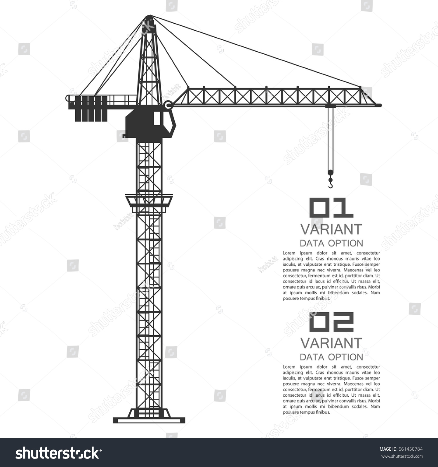 Crane Drawing Business Cover Vector Illustration Stock Vector (Royalty ...