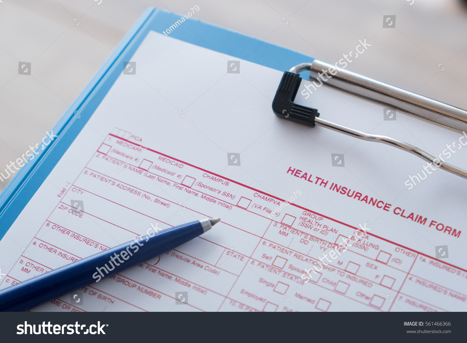 Health Insurance Claim Form Pen Stock Photo 561466366 | Shutterstock