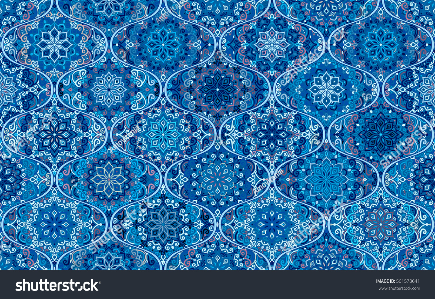 Восточный орнамент синий