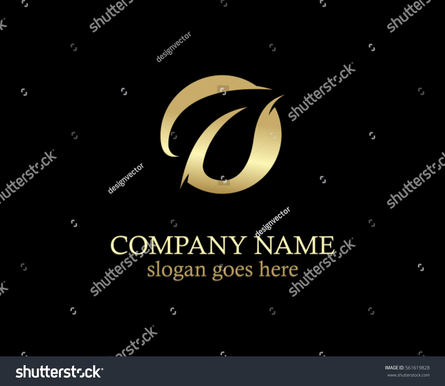 Gold Leaf Round Icon Logo Stock Vector (Royalty Free) 561619828 ...