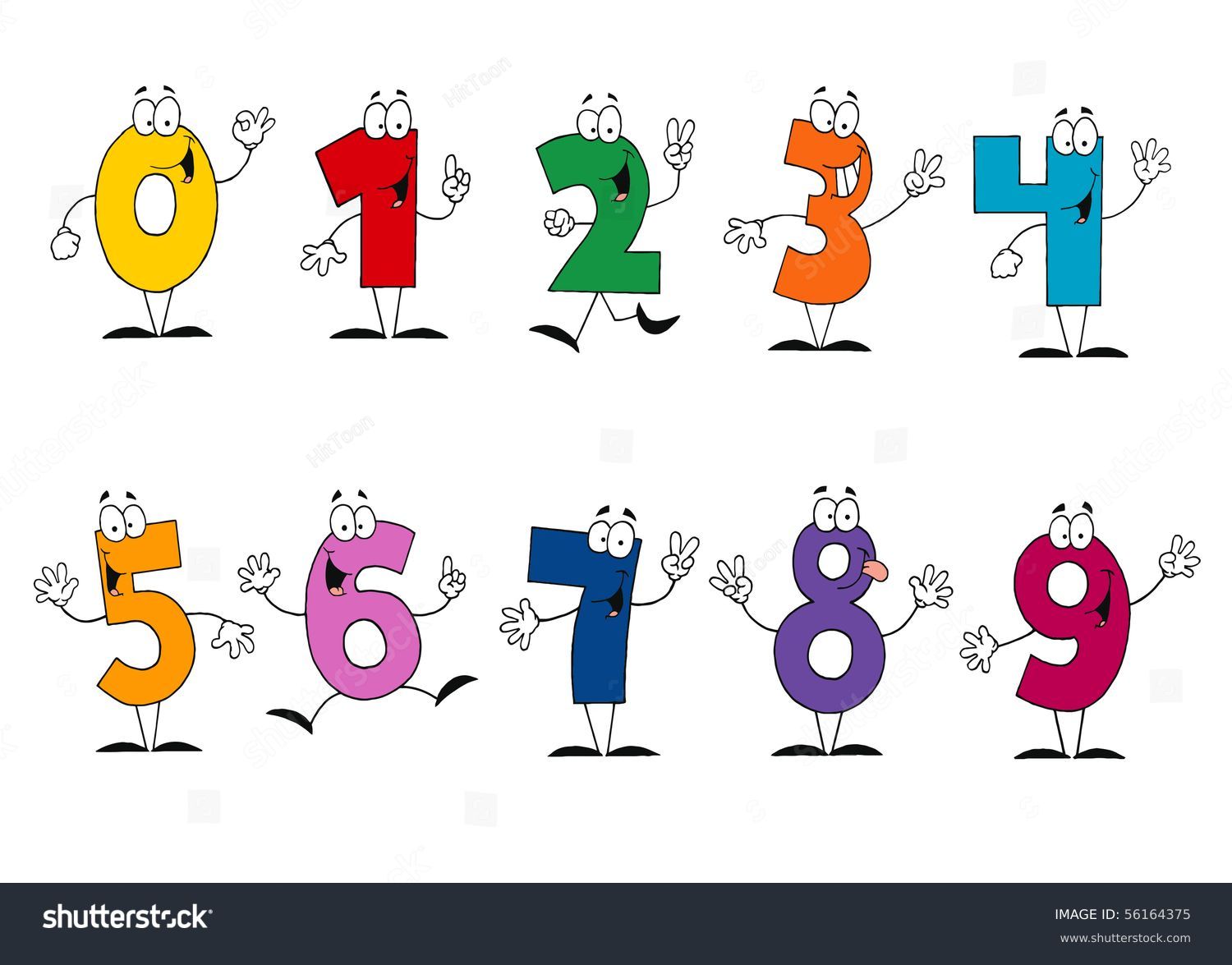 Friendly Cartoon Numbers Set Stock Vector (Royalty Free) 56164375 ...