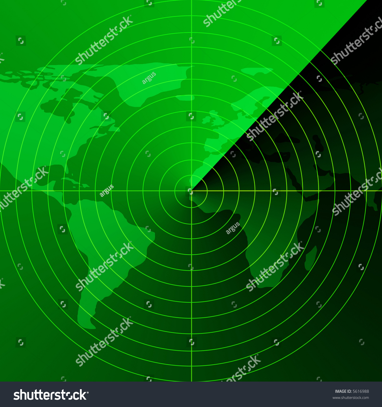 Green Radar Screen Stock Illustration 5616988 