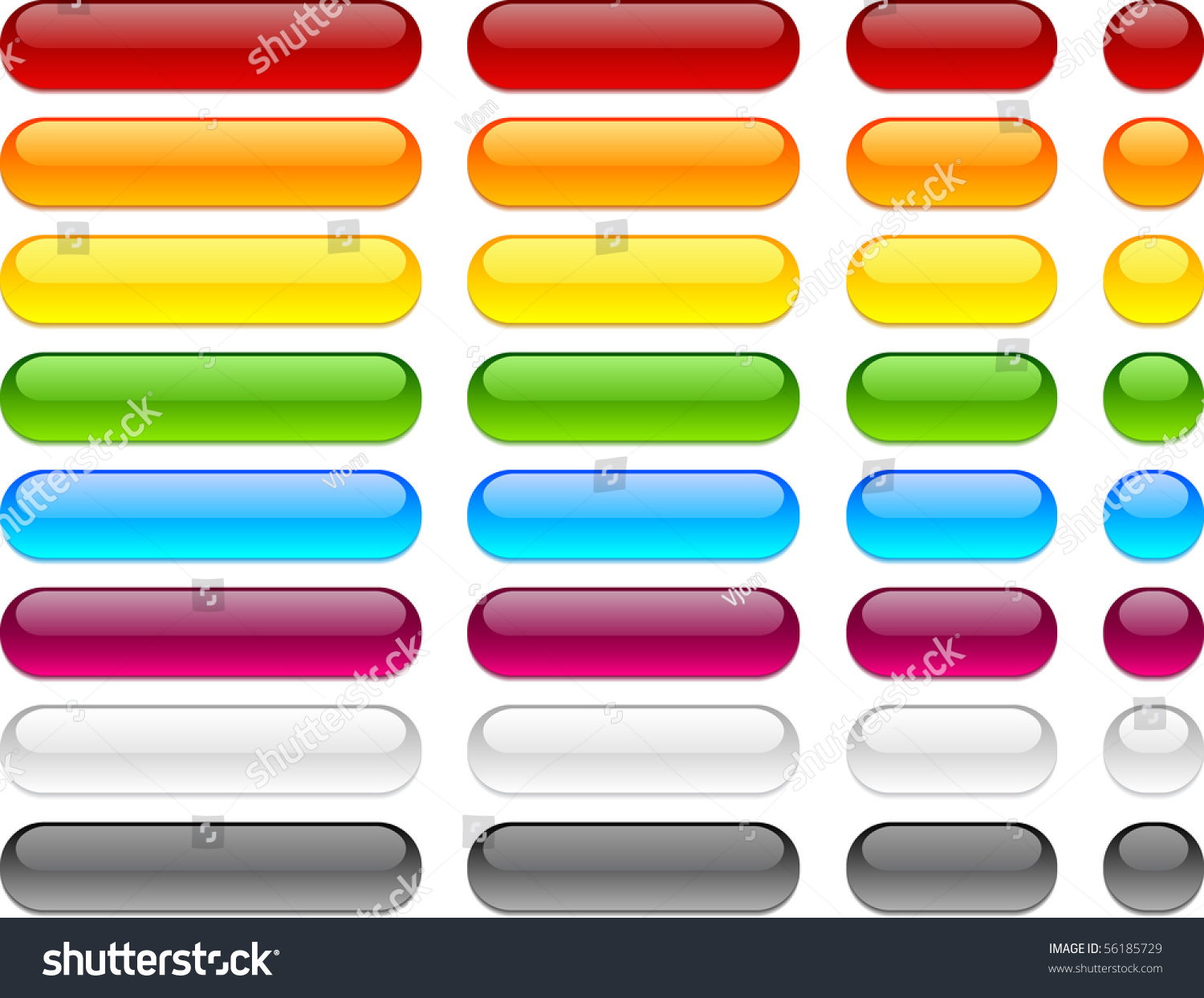 Long Short Web Buttons Stock Vector (Royalty Free) 56185729 | Shutterstock