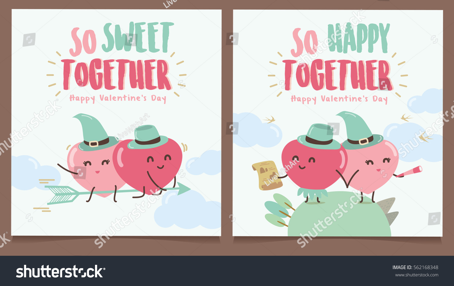 Happy Valentines Day Cute Heart Vector Stock Vector (Royalty Free ...