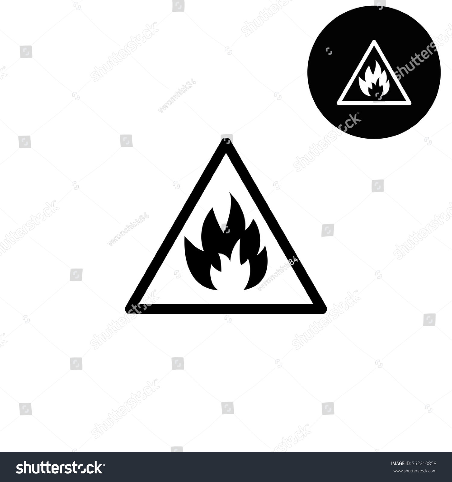 Fire Danger Sign White Vector Icon Stock Vector (Royalty Free ...