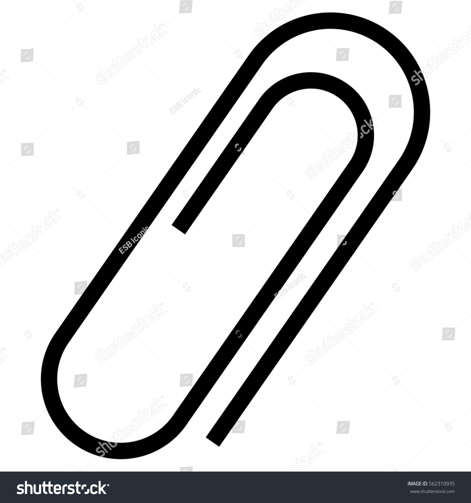 Large Vector Illustration Black Paper Clip Stock Vector (Royalty Free ...