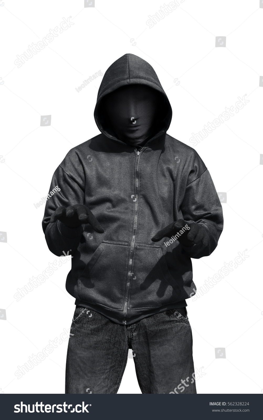Portrait Man Wearing Anonymous Mask Isolated Stock Photo 562328224 ...