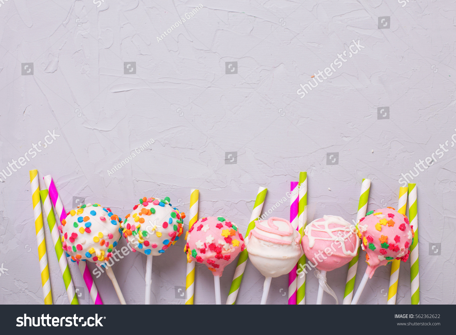 Party Background Colorful Cake Pops Paper Stock Photo 562362622 ...