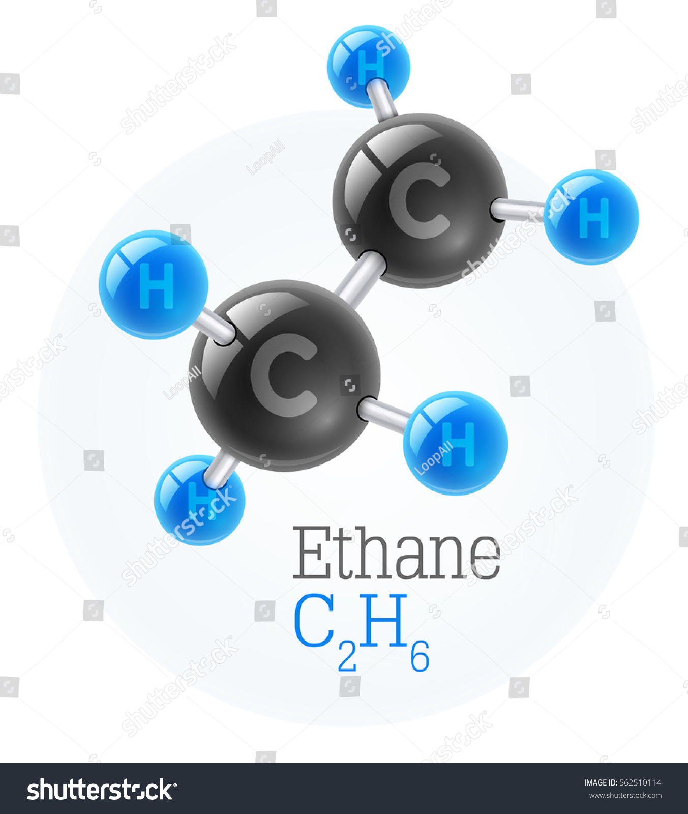 Physical Chemical Molecule Model Gas Ethane Stock Vector (Royalty Free ...