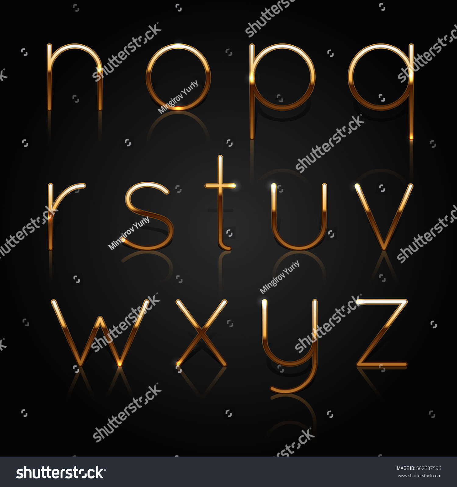 Realistic Golden Alphabet Set Golden Letters Stock Vector (Royalty Free ...