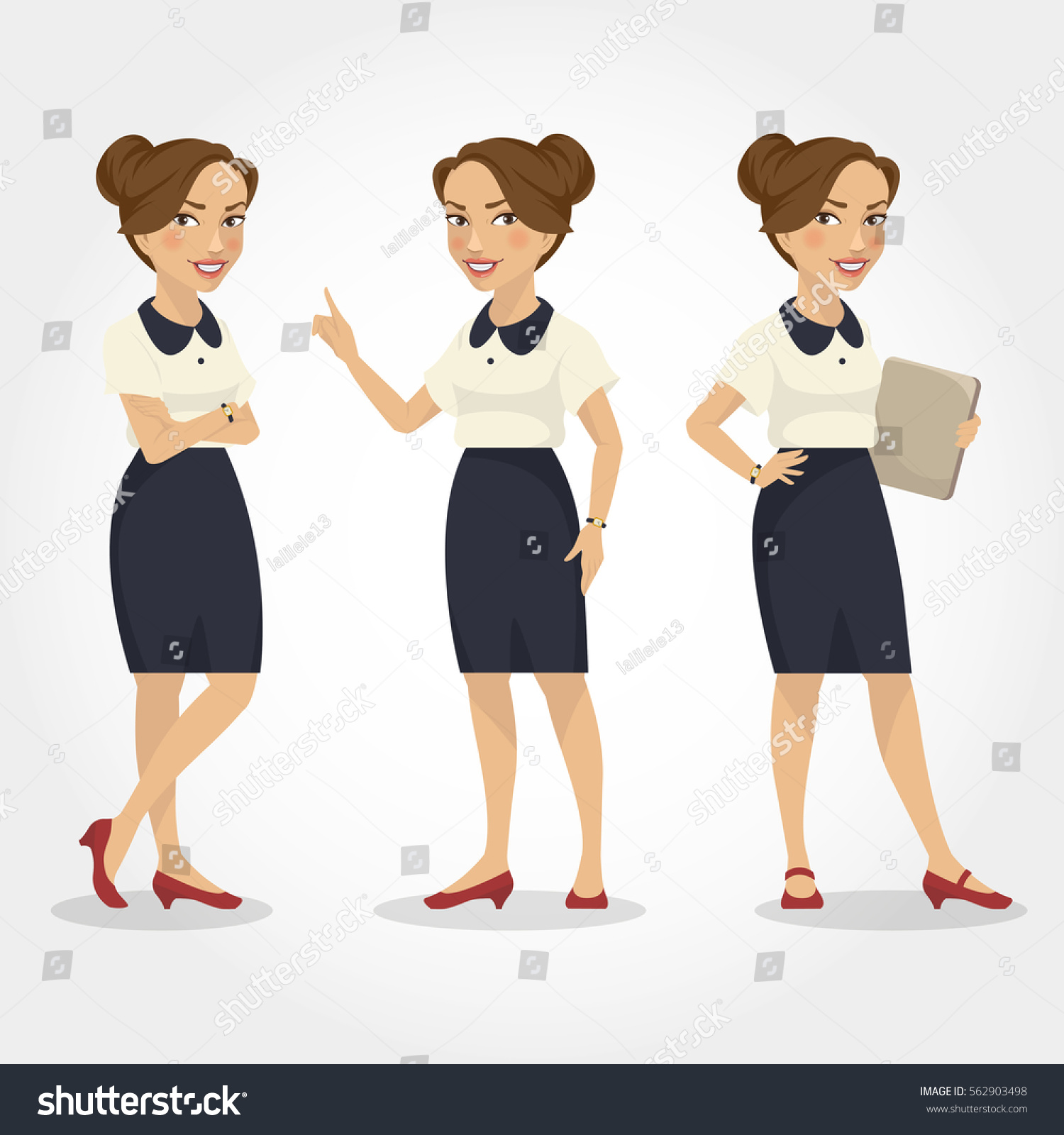 Female Character Hispanic Business Woman Stock Vector (Royalty Free ...