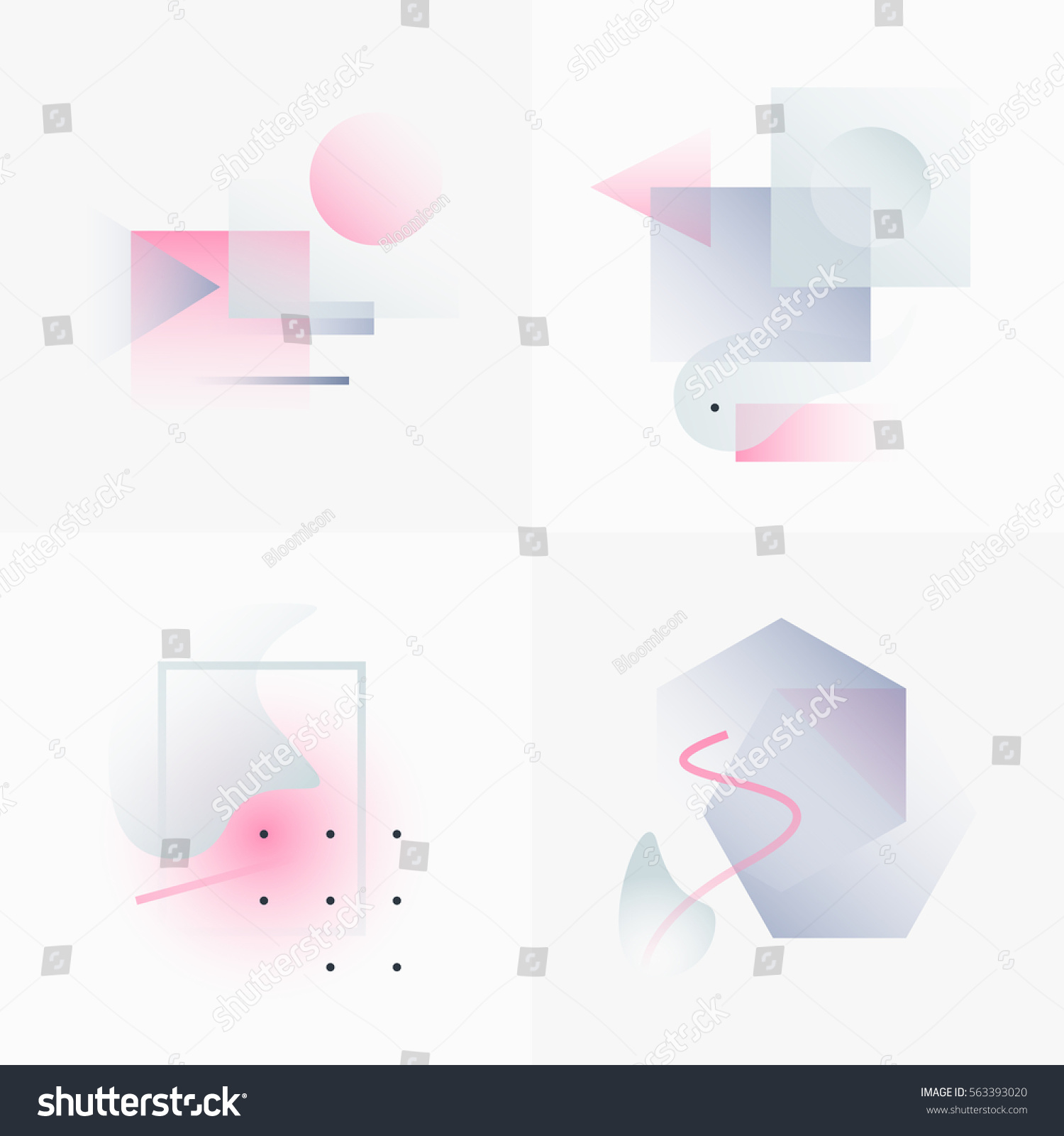 Gradient Geometry Forms Abstract Poster Design Stock Vector (Royalty ...