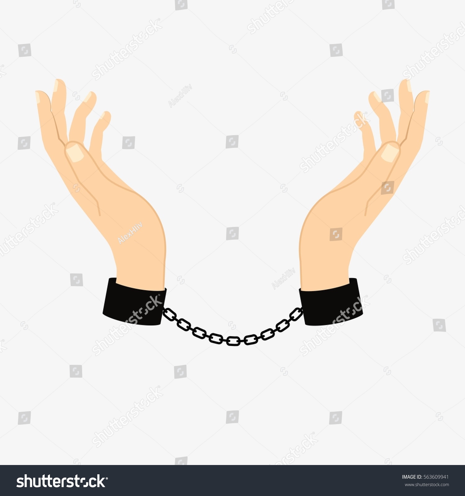 Hands Chains Isolated On White Background Stock Vector (Royalty Free ...